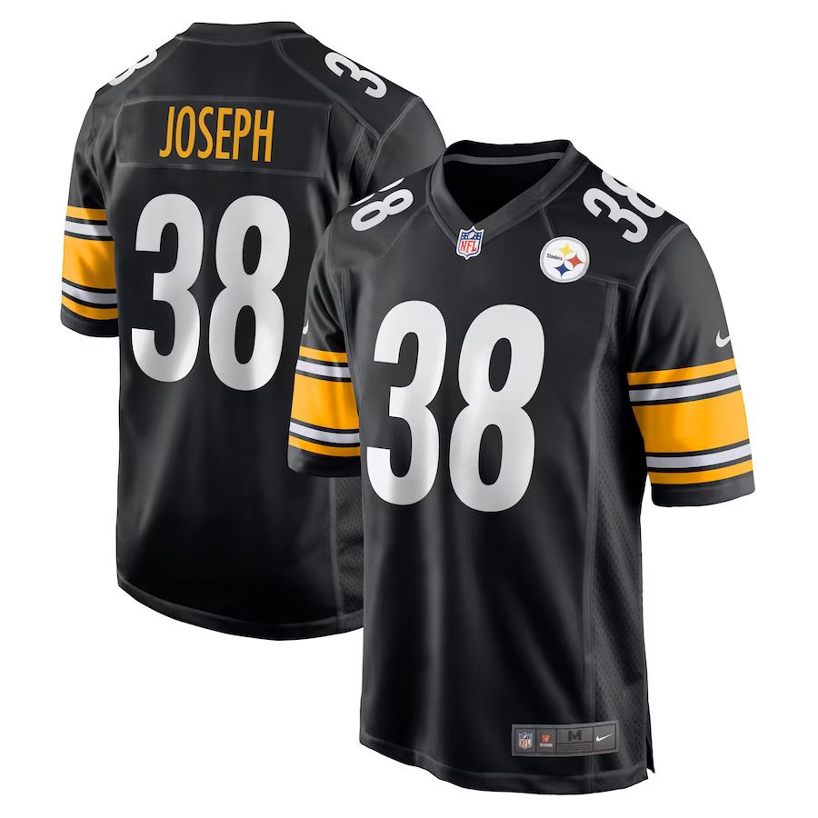 Men Pittsburgh Steelers 38 Karl Joseph Nike Black Game Player NFL Jersey